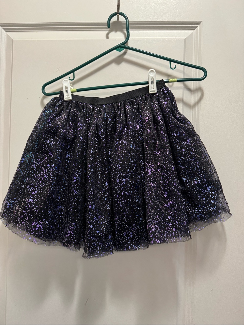 & Other Stories Black and Purple Glitter Tulle Skirt - Kids Skater Circle